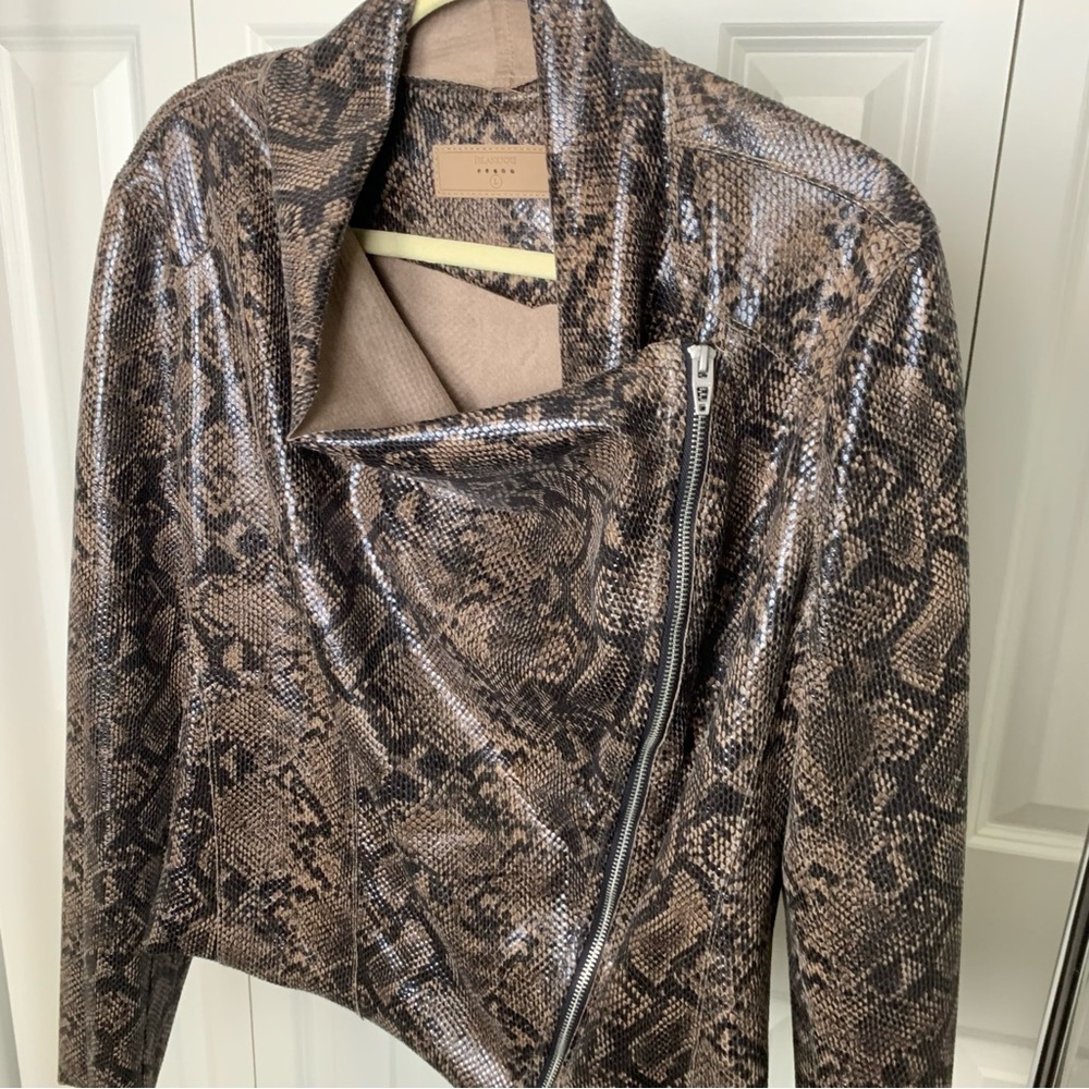 BLANKNYC Faux Snakeskin Moto Jacket